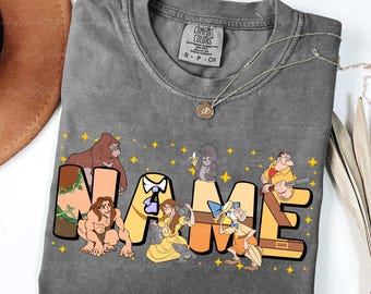 Custom Tarzan Characters Group Shirt, Legend Of Tarzan Jungle Life Shirt, Jane Porter Terk Kerchak Clayton, Magic Kingdom Trip Shirt, DTA032