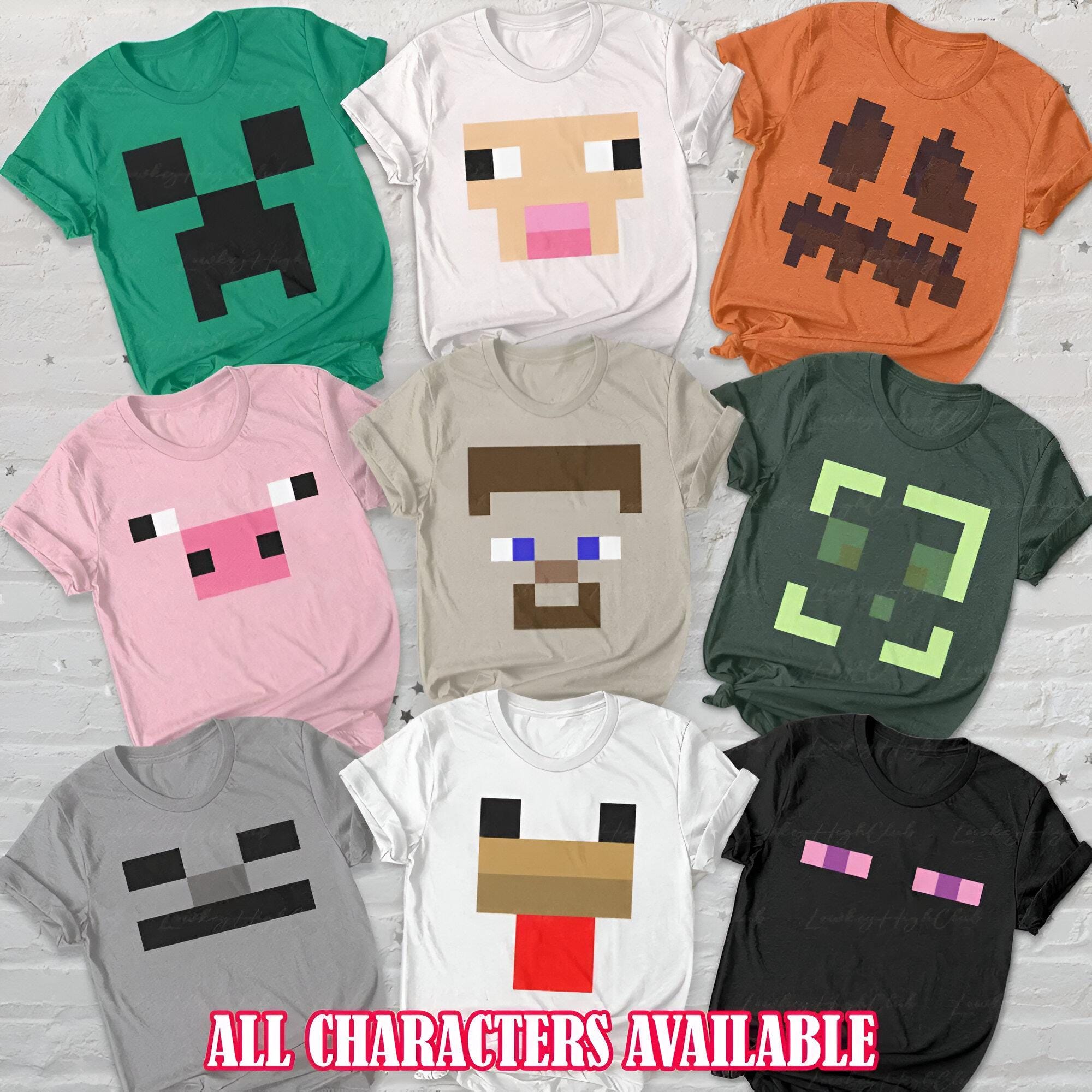 MINECRAFT Maglietta Bambino In Cotone A Maniche Lunghe 3-14 Anni, Idee
