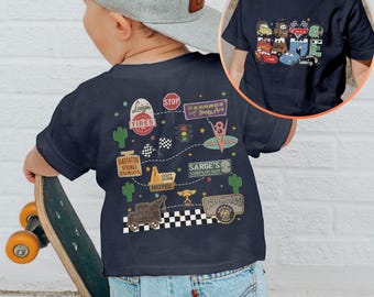 Custom McQueen Kids 2 Sided Shirt, Disney Cars Birthday Party Shirt, Racing Cars Squad Shirt, Disneyland Pixars Movie Family Shirt, MYA563