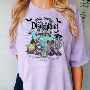 Retro Monster Inc Halloween Shirt, Disney Monsters Spooky Vibes Shirt, Mike Randall Boo Sully Celia, Disneyland Magical Castle Shirt, NVA707