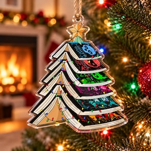 Into Darkness 2D Flat Ornament, Lights Out Reader Keepsake, Spicy Booktok Christmas Decor, Dark Romance Book Gift, Mini Book Stack Ornament