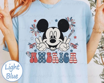 Vintage Mickey America 4th Of July Shirt, Fireworks Mickey Patriotic Day Shirt, Disney Independence Day, USA Disneyland Freedom Shirt,MYG415