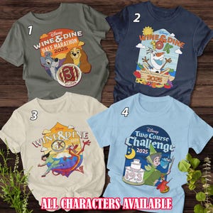 Disney Dine & Wine 2025 Shirt, RunDisney Marathon Challenge Shirt, WDW Half Marathon Weekend Family Outfit, Disneyland Running Shirt, BYA663