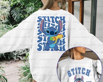 Retro Stitch Disney 2 Sided Sweatshirt, Lilo and Disney Shirt, Ohana Stitch Angle Shirt, Disney Stitch Gifts Shirt, Ohana Characters, MYA377