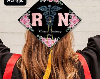 Custom RN Graduation Cap Topper 2026, Nursing Grad Cap Decor, Class Of 2026, Daughter Sister RN BSN Gifts, Medical Senior Grad Gifts, MYL482