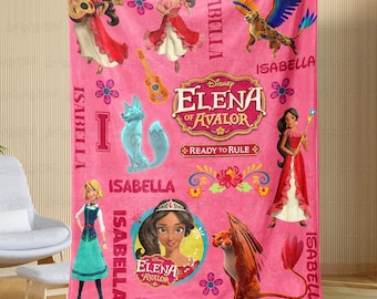 Princess Elena Of Avalor Personalized Blanket, Disney Princess Elena Birthday Gift Blanket, Disneyland Custom Birthday Gift Blanket,UPS060
