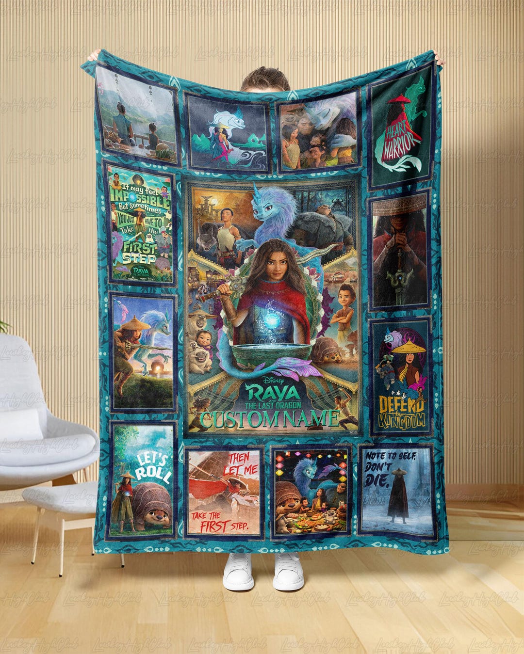 Princess Raya Custom Raya & the Last Dragon Personalized Blanket, Disney Princess Raya ...