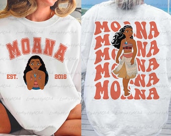 Disney Moana Princess 2 Sided Sweatshirt, Princess Moana Birthday Shirt, Disney Moana Girl Shirt, The Sea It Calls Me, Epcot Family Matching