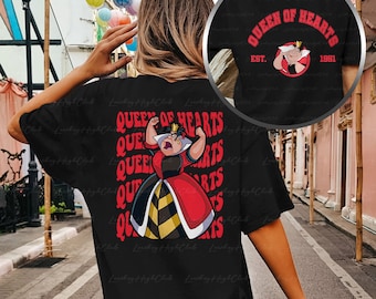 Queen Of Hearts Villains 2 Sided Shirt, Alice In Wonderland Villains Shirt, Disney Villains Queen Shirt, WDW Villains Matching Shirt, MYA134