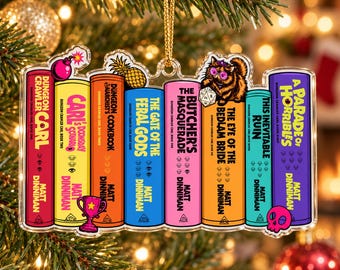 Dungeon Crawler Carl Book Stack 2D Flat Ornament, Matt Dinniman Christmas Ornament, Princess Donut Reader Gift, LitRPG Tree Hanging Decor