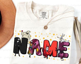 Custom Disney Nightmare Christmas Shirt, Halloween Nightmare Characters Shirt, Lock Shock Barrel Jack Skellington, WDW Family Shirt, DTA065