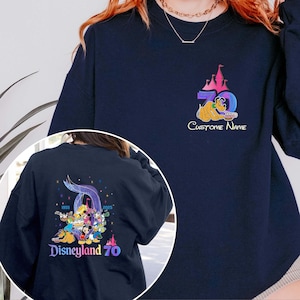 Custom 70th Disneyland Pluto 2 Sided Sweatshirt, Pluto Platinum Celebration Shirt, Disney 70th Anniversary Shirt, WDW Vacay Shirt, NVA627