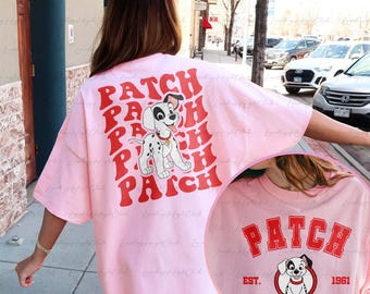 Disney Patch Dog 2 Sided Shirt, 101 Dalmatians Patch Shirt, Perdita Pongo Lucky Shirt, Animal Kingdom, Epcot Family Vacation Shirt, NVA146