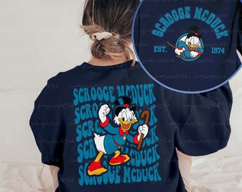Scrooge McDuck Disney 2 Sided Sweatshirt, Ducktales McDuck Shirt, Huey Dewey Louie, Animal Kingdom, Disney Ducktales Birthday Shirt, BYA273