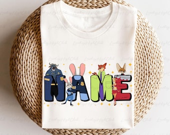 Customized Zootopia Characters Shirt, Pixar Zootopia Birthday Shirt, Nick Judy Bellwether Gazelle Finnick, Disney Family Trip Shirt, VTB342