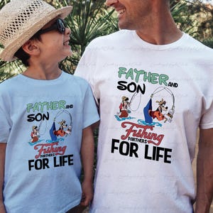 Goofy Max Fishing Partner Dad&#39;s Day Shirt, Fishing Father And Son Matching, Disney Goofy Dad Shirt, Disneyworld Father&#39;s Day Gift, VTA919