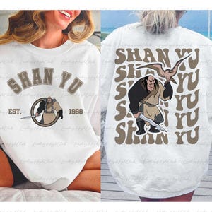 Retro Disney Shan Yu 2 Sided Sweashirt, Mulan Villains Shan Yu Shirt, Disney Mulan Characters Shirt, WDW Princess Movie Family Shirt, NVA152