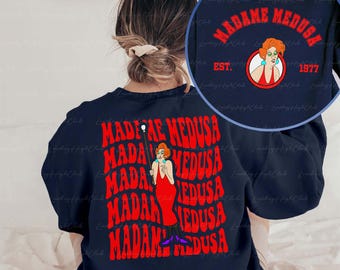 Madame Medusa 2 Sided Sweatshirt, Disney The Rescuers Madame Medusa Shirt, Bianca Bernard Evinrude Mr.Snoops, Epcot Besties Shirt, NVA203