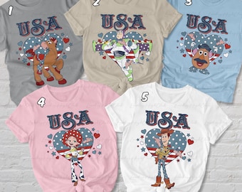 Toy Story Fourth July Shirt, Toy Friends Buzz Woody 250 Years Shirt, Jessie Patriotic Girl Shirt, Happy USA Birthday Disneyland Family Shirt