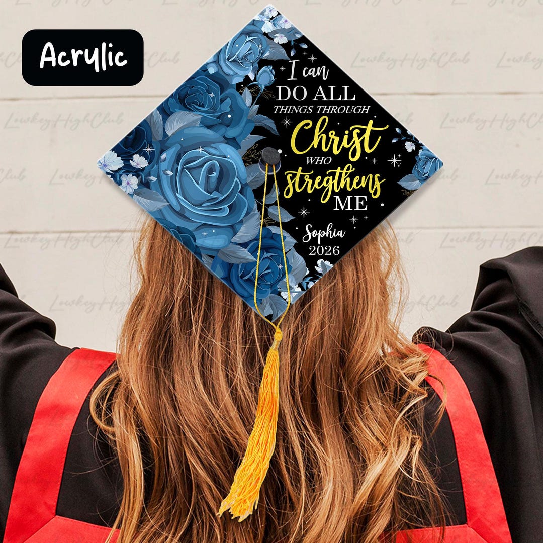 Custom Christian Graduation Cap Topper, Bible Verses Cap Decoration, I ...