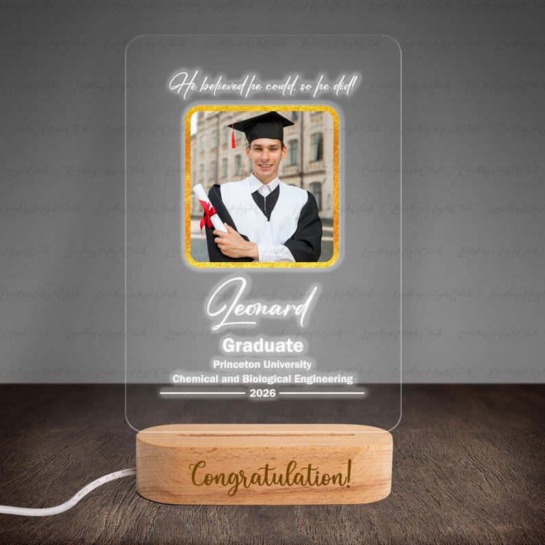 Graduation Led Version Customized Graduation Photo LED Night Light, Graduate Bedroom Desk ...
