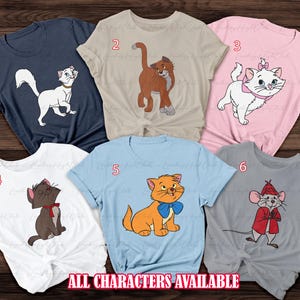 The Aristocats Disney Characters Shirt, Duchess O'Malley Marie, Disney Cats Shirt, Aristocats Cartoon Shirt, Disney World Matching, NVA057