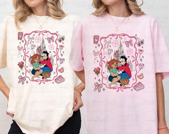 Her Max Goof His Roxanne Shirt, Disney Castle A Goofy Movie Shirt, Pink Coquette Valentine's Day Shirt, WDW Honeymoon Romance Shirt, THA390