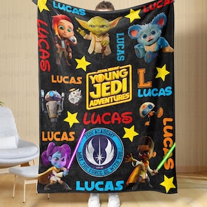 Personalized Star Wars Jedi Adventure Blanket, Star Wars Jedi Blanket, Star Wars Birthday Gift Blanket, Baby Kid Star Wars Blanket,UPS054