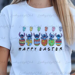 Stitch Happy Easter Day Sweatshirt, Cute Lilo Stitch Easter Eggs Shirt, Disney Spring Vacation Shirt, WDW Hawaii Family Easter Shirt, MYA737 bild 7