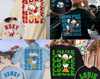 Disney Ducktales Characters 2 Sided Shirt, Scrooge Mcduck Huey Dewey Louie, Animal Kingdom, Epcot Trip Family Shirt, Ducktales Squad Shirt