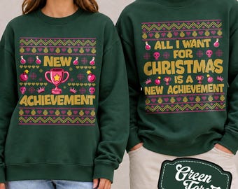 New Achievement Couple Matching Sweatshirt, Dungeon Crawler Carl Ugly Christmas Sweater, Funny Xmas Shirt For Sci Fi Lover, Gamer Book Style
