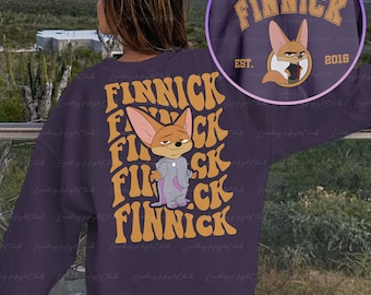 Finnick Fox Zootopia Disney 2 Sided Sweatshirt, Zootopia Characters Groups, Nick & Judy, Birthday Kids Adult Tee, Disney Family Shirt,MYA257
