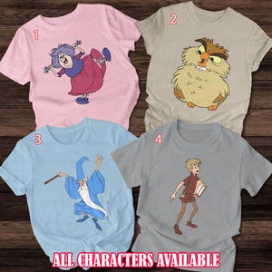 The Sword In The Stone Characters Shirt, Arthur and Merlin Shirt, Mad Madam Mim, Magic Kingdom, Disneyland Family Birthday Trip Shirt,NVA078