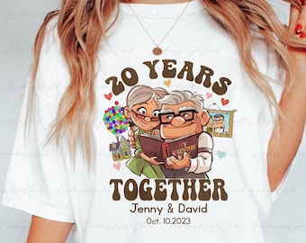 Custom Carl And Ellie Pixar Couple Shirt, Up Movie Carl & Ellie Valentine Shirt, Disney Couple Anniversary Shirt, WDW Honeymoon Trip Shirt