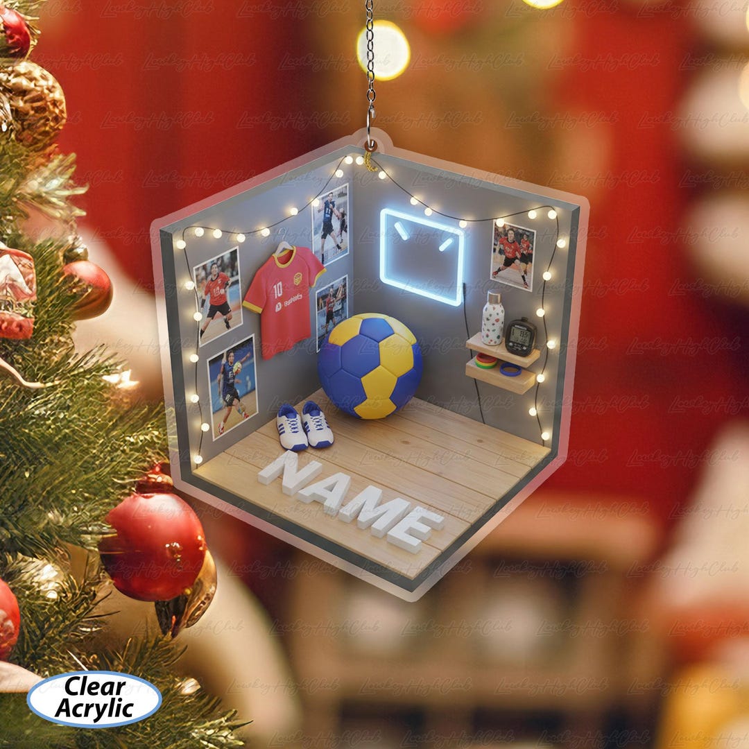 Handball Room Ornament With Name, Custom Handball Player Ornament ...