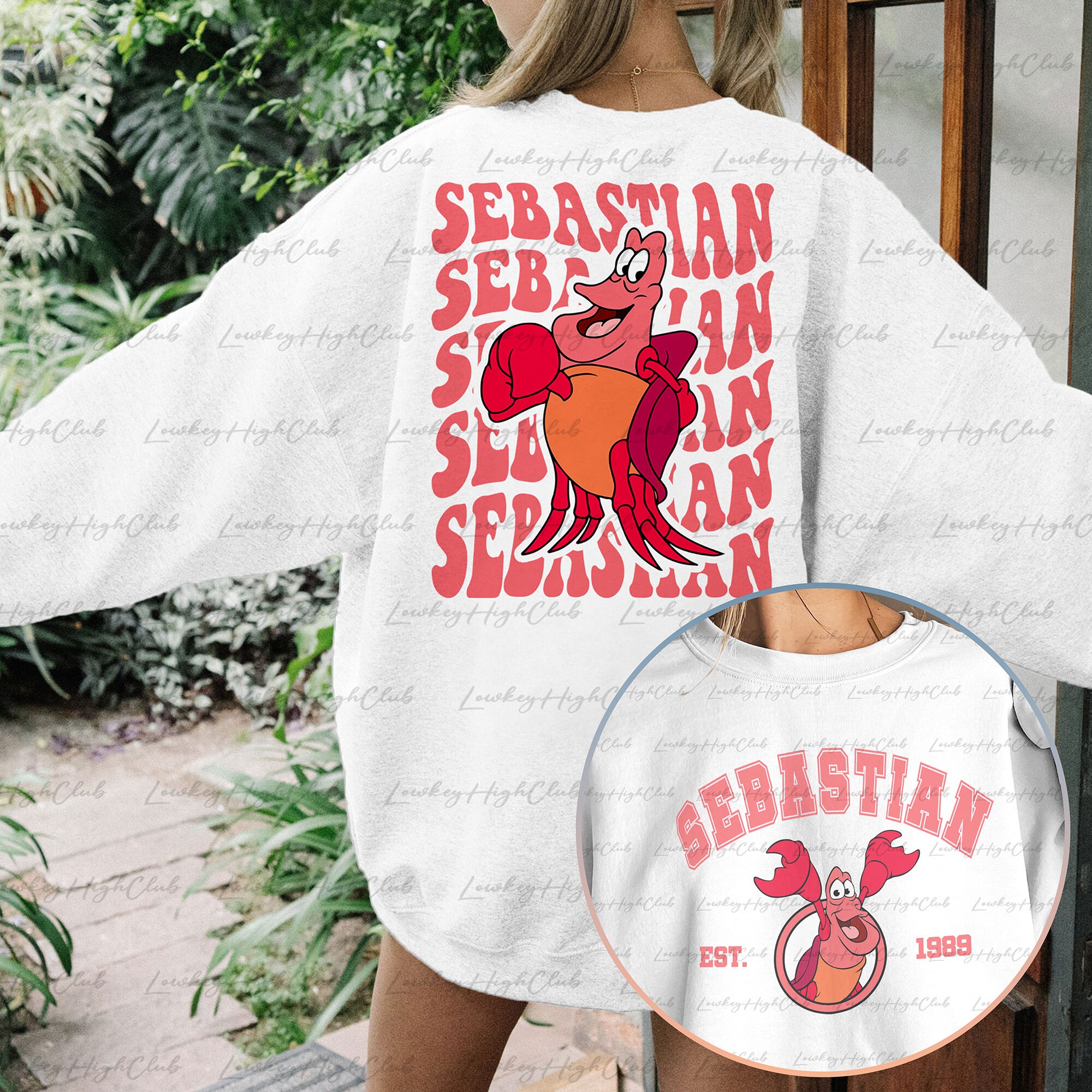 Little Mermaid Sebastian 2 Sided Sweatshirt, Sebastian Crab Shirt, Ariel Little Mermaid Shirt, Bubbles Under Sea, Part Of Your World, MYA176