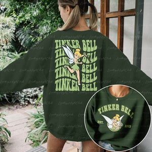 Disney Tinkerbell 2 Sided Sweatshirt, Tinkerbell Peter Pan Shirt, Neverland Tinkerbell 1953, Princess Tinkerbell,Princess Squad Gift, MYA074