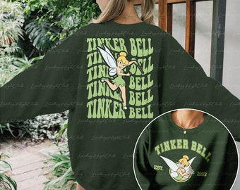 Disney Tinkerbell 2 Sided Sweatshirt, Tinkerbell Peter Pan Shirt, Neverland Tinkerbell 1953,Princess Tinkerbell Tee,Princess Squad Girl Gift