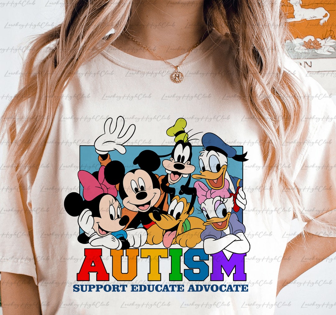 Mickey and Friends Autism Month Shirt, Disney Support Educate Advocate ...