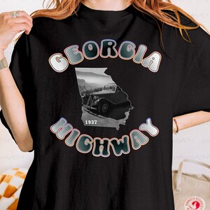 Highway 1937 Georgia Graphic Shirt, Highway Road Trip Shirt, State Map Graphic Shirt, Highway 1937 Shirt, Travel History Lovers Gifts,MYG505