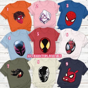 Spiderverse Spider Man Comic Shirt, Spiderman Multiverse Friends Matching, Spider Ham Silk Gwen Punk, Avengers Superhero Team Shirt, MTA469