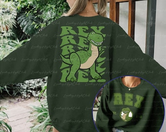 Toy Story Rex Dinosaur 2 Sided Sweatshirt, Rex Pixar Disney Shirt, Buzz Lightyear Woody Shirt, Family Epcot Shirt, Toy Story Family, MYA459