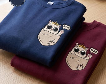 Embroidery Hi Zev Pocket Sweatshirt, Dungeon Crawler Carl Shirt, Princess Donut Pocket Tshirt, Funny Litrpg Bookish Hoodie, Dcc Fan Gift Tee
