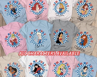 Disney Princess 4th Of July Shirt, Anna Elsa Aurora Tiana Snow White, Independence Day 250th Freedom Shirt, Magic Kingdom Girls Trip Shirt
