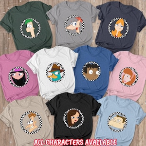 Vintage Phineas And Ferb Disney Cruise Shirt, Phineas Ferb Characters Shirt, Candace Perry Dr Heinz Isabella Jeremy, WDW Family Shirt,BYA612