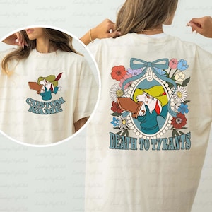 Customized Death To Tyrants 2 Sided Shirt, Coquette Skippy Rabbit Shirt, WDW Robin Hood Skippy Shirt, Disneyland Vacation Girl Group Shirt