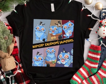 Derpy Tiger Demon Movie Shirt, Kpop Hunters Inspired Shirt, Blue Tiger Shirt, Birthday Holidays Family Trip Shirt,Kpop Idol Fan Gifts,MYK944