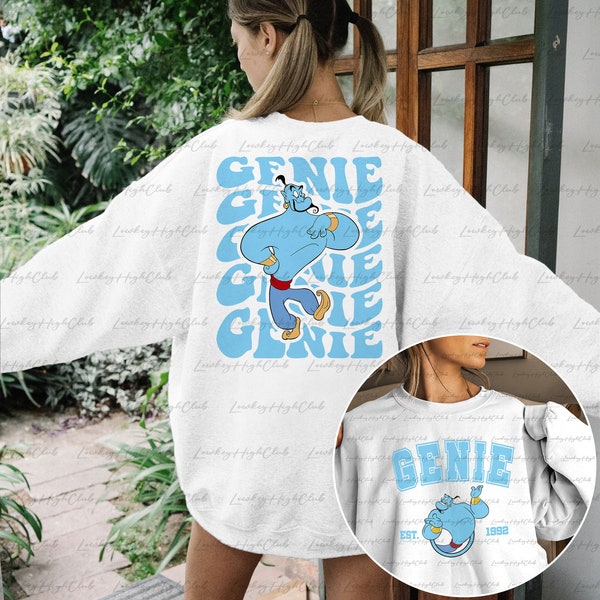 Retro Genie Magic Lamp 2 Sided Sweatshirt, Aladdin The Magic Lamp, Disney Aladdin Shirt, Vintage Genie Aladdin Tee, Epcot Family Group Shirt