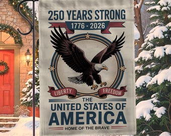 Retro 250th Anniversary Strong America Flag, 250 years USA Of Freedom Flag, Patriotic Holiday Garden Flag, 4th July 2026 Home Decor, MYB724