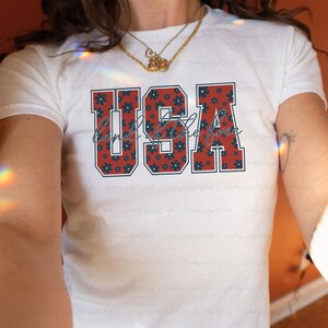 90s 4th Of July USA Baby Tee, Patriotic Baby Tee, Y2k Clothing Usa Shirt, Independence Day Baby Top, Coquette Top USA 4th Of July Tee,MYH747